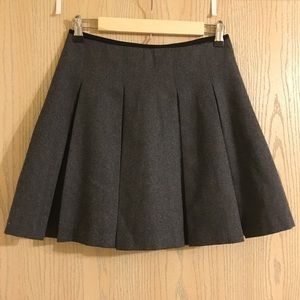 Grey Brushed Mini Pleated Skirt
